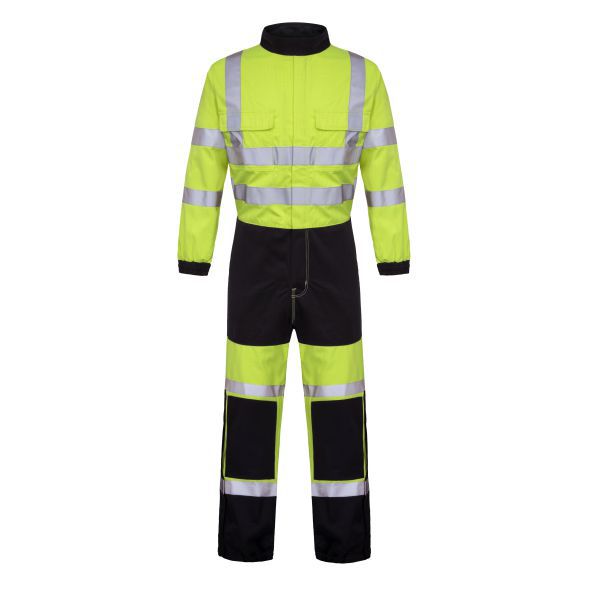 Flame Retardant Yellow Boiler Suit with Reflective Bands
