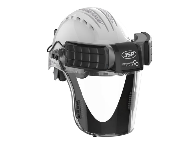 JSP Powercap Infinity Respirator Complete Unit with White Helmet - LapwingUK - Respiratory Protection - Lapwing UK