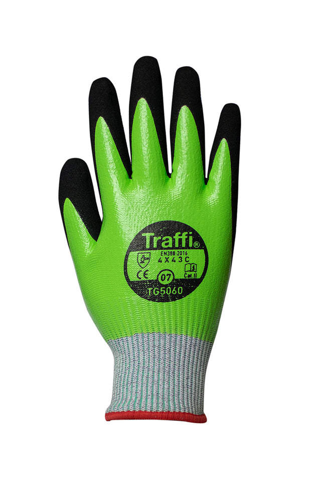 Traffi Waterproof Nitrile Cut Level C Safety Glove