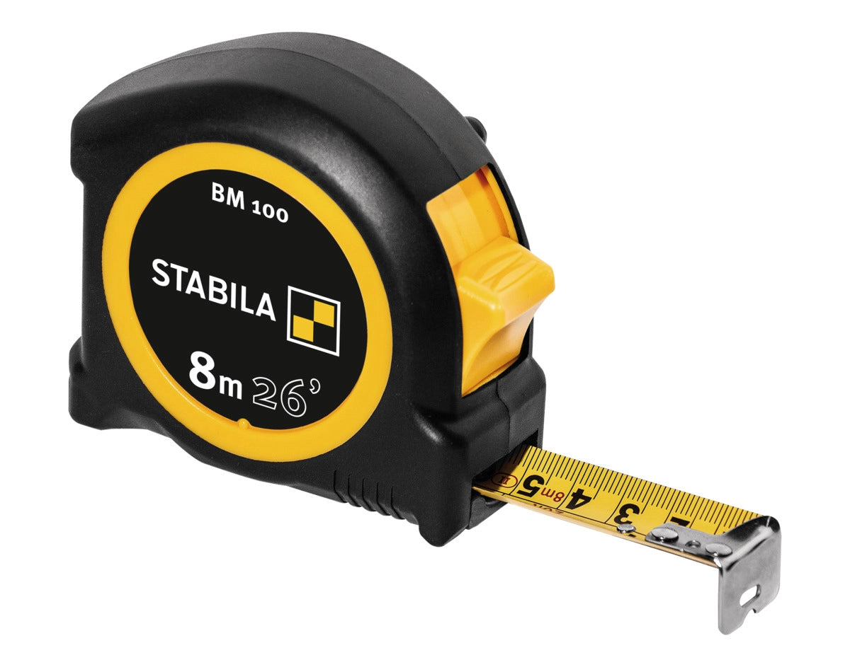 Stabila Pocket Tape Measure CM/Inch Scale 5m/8m - Orbit - Marking out Tools - Lapwing UK