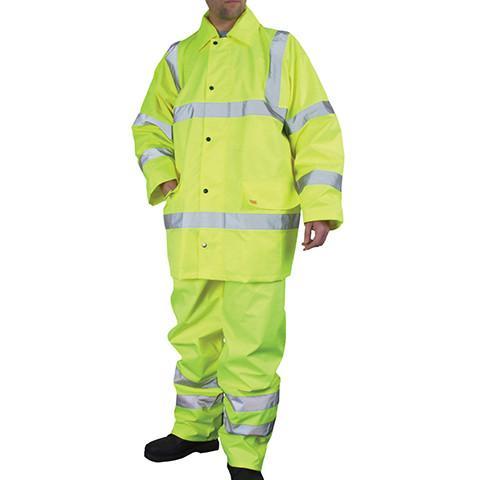 Yellow Hi Viz Waterproof Jacket & Trouser Set - Azured - Waterproof Clothing - Lapwing UK