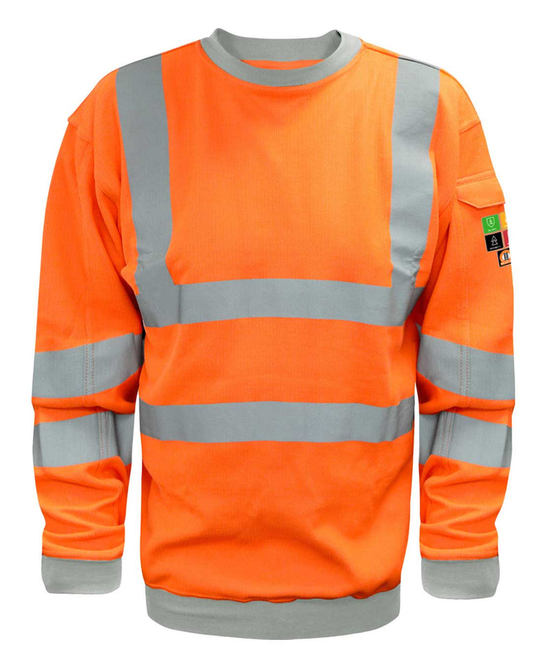 ARC Inherent Hi Viz Orange Sweatshirt - Azured - Arc Compliant Clothing - Lapwing UK