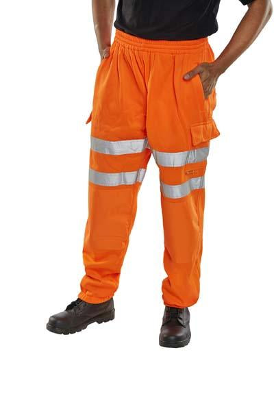 Hi Viz Jog Bottoms - Orange - Azured - Rail Spec - Lapwing UK