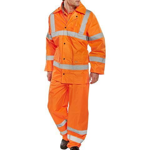 Orange Hi Viz Waterproof Jacket & Trouser Set - Azured - Waterproof Clothing - Lapwing UK