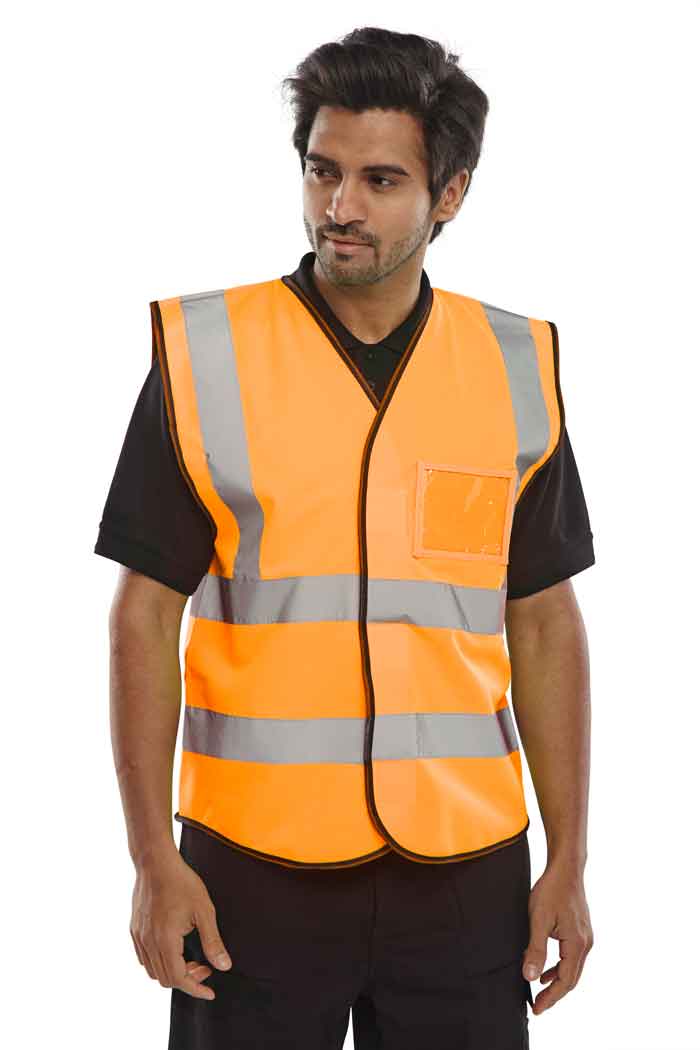 High Visibility Orange Waistcoat with ID pocket - LapwingUK - General Hi Vis - Lapwing UK