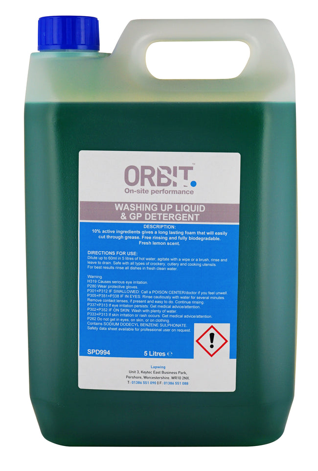 Orbit Washing Up Liquid & GP Detergent - Orbit - Janitorial Supplies - Lapwing UK