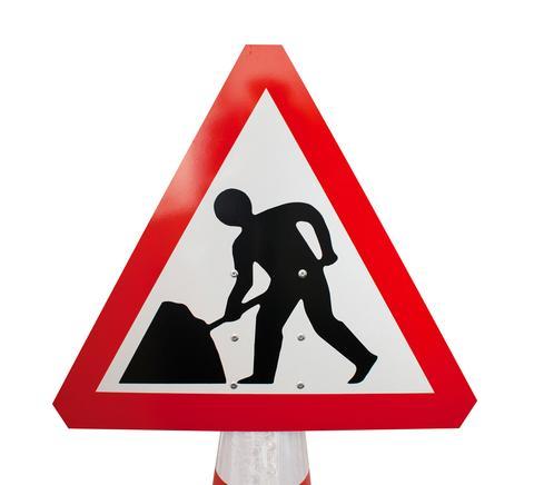 Plastic Cone Signs: Men At Work - Orbit - Temporary Road Signs - Lapwing UK