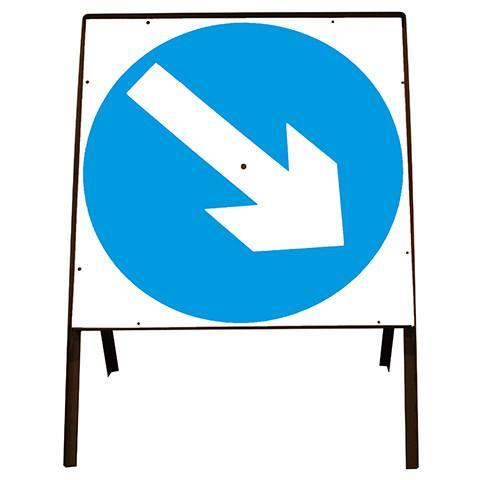 Metal Road Sign Blue Arrow Swivel Square - Orbit - Temporary Road Signs - Lapwing UK