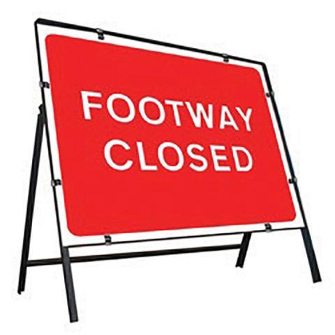 Metal Road Sign Footway Closed - Orbit - Temporary Road Signs - Lapwing UK