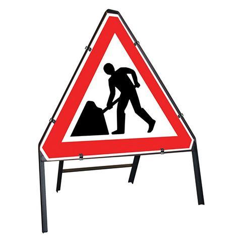Metal Road Sign Triangle Men At Work - Orbit - Temporary Road Signs - Lapwing UK