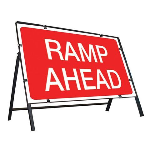 Metal Road Sign Ramp Ahead - Orbit - Temporary Road Signs - Lapwing UK
