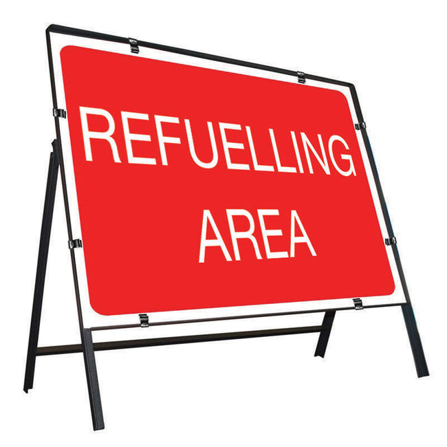 Metal Road Sign Refuelling Area - Orbit - Temporary Road Signs - Lapwing UK