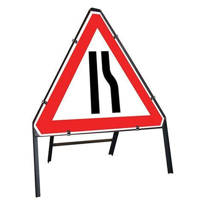 Metal Road Sign Triangle Road Narrowing Right Sign - Orbit - Temporary Road Signs - Lapwing UK
