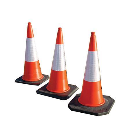 2 Part Highway Cones with D2 Sleeve 750mm & 1000mm - Orbit - Traffic Management - Lapwing UK
