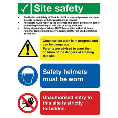 Site Safety Sign 3 Panel With Legal Text - Orbit - Safety Signage - Lapwing UK