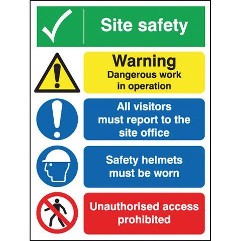 Site Safety Sign 4 Panel - Orbit - Safety Signage - Lapwing UK