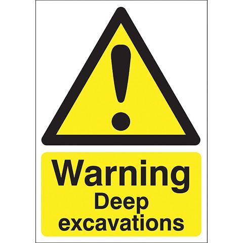 Safety Signs Warning Deep Excavations - Orbit - Safety Signage - Lapwing UK