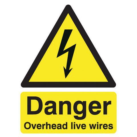 Safety Signs Danger Overhead Live Wires - Orbit - Safety Signage - Lapwing UK