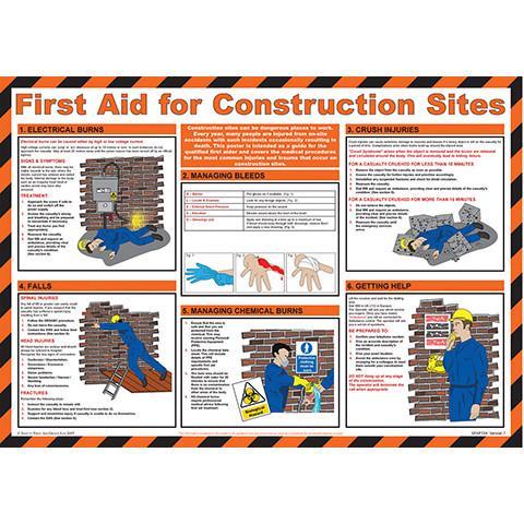Wall Chart First Aid on Construction Sites - Orbit - Safety Signage - Lapwing UK