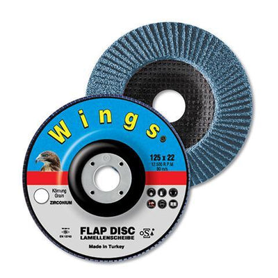 Wings Flap Discs ZR Metal Depressed 60-115-22 - Wings - Abrasives, Cutting & Grinding - Lapwing UK