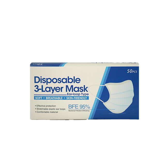 3 Ply Disposable Face Mask - Box 50 - LapwingUK B2C - Respiratory protection - Lapwing UK
