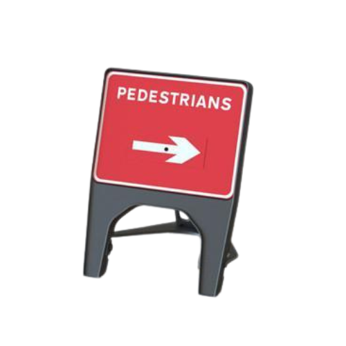 Plastic Road Sign - Pedestrians Swivel Arrow - Orbit - Temporary Road Signs - Lapwing UK