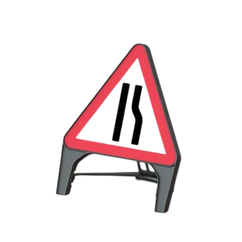 Plastic Road Sign - Road Narrows Right - Orbit - Temporary Road Signs - Lapwing UK