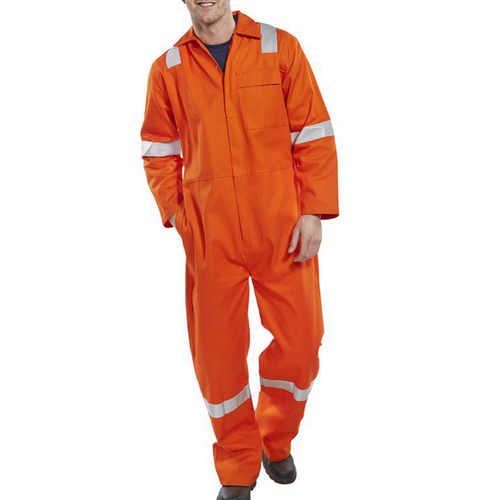Orange Flame Retardant boiler suit with reflective bands - Azured - Flame Retardant - Lapwing UK