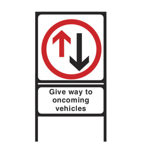 Metal Road Sign Give Way to Oncoming Vehicles - Orbit - Temporary Road Signs - Lapwing UK